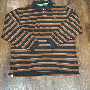 Rocawear Black and Brown Striped Polo Shirt